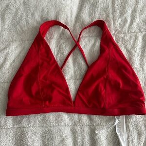 Fabletics Plunge Swim Top - Heated Red size XL